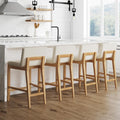 Gracie Modern Counter Height Bar Stool Cream Boucle