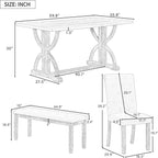 Industrial solid wood dining table set dimensions with elegant design and sturdy craftsmanship.