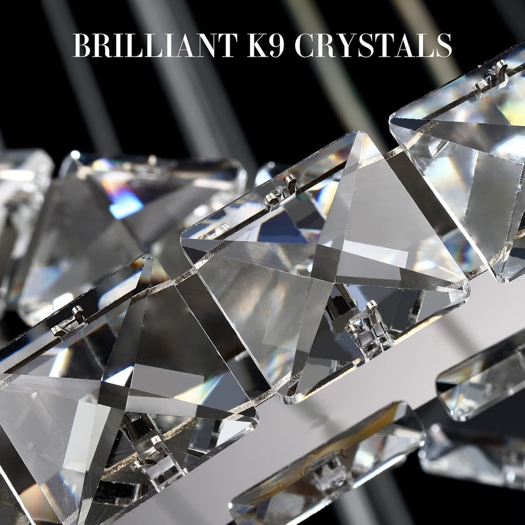 Crystal Chandelier Lighting LED Ceiling Fixture Ring