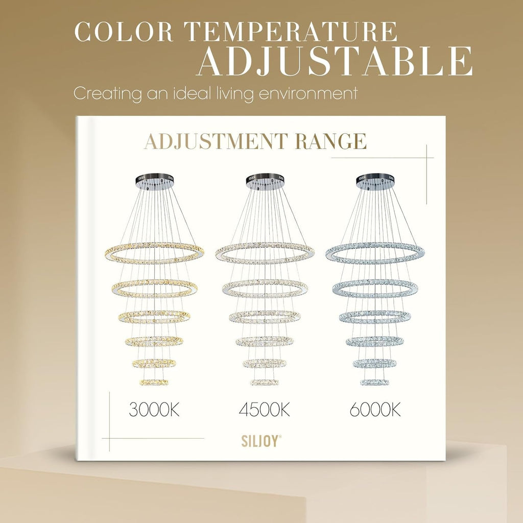 Crystal Chandelier Lighting LED Ceiling Fixture Ring