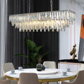 39 Inch Chrome Crystal Rectangle Chandelier Pendant