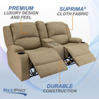 wall hugger sofa oatmeal power double recliner 67 inch RV