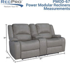 wall hugger sofa oatmeal power double recliner 67 inch RV