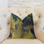 Green throw pillow double-sided rainforest design handmade in USA in multiple sizes.