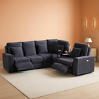reclining sectional sofa grey power modular corduroy
