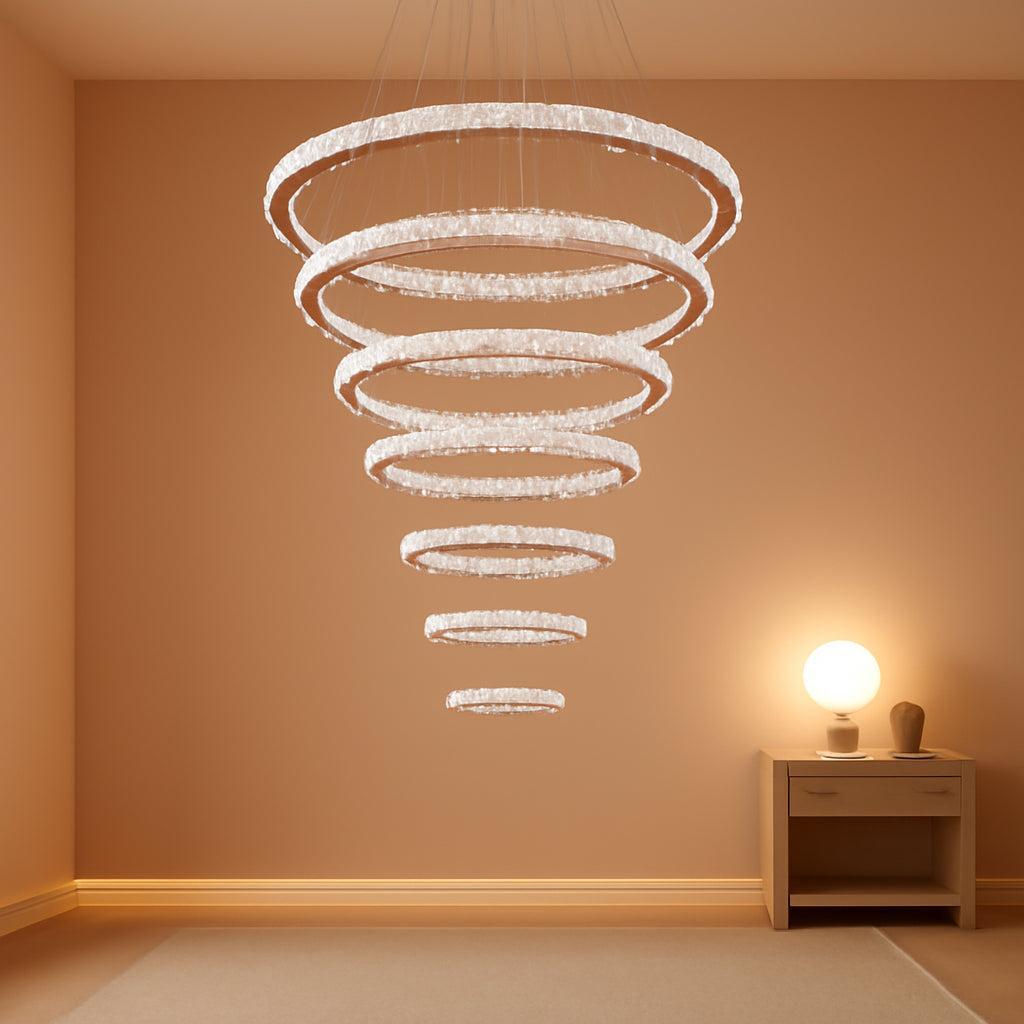Crystal Chandelier Lighting LED Ceiling Fixture Ring