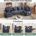 reclining sectional sofa grey power modular corduroy