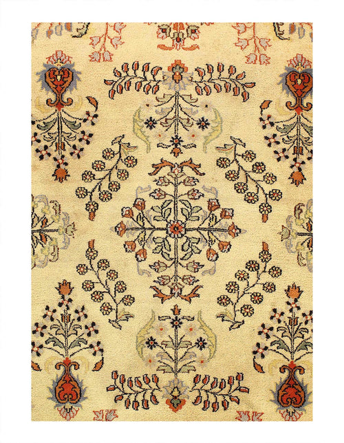 8 foot round area rug Canvello Kashan hand knotted beige