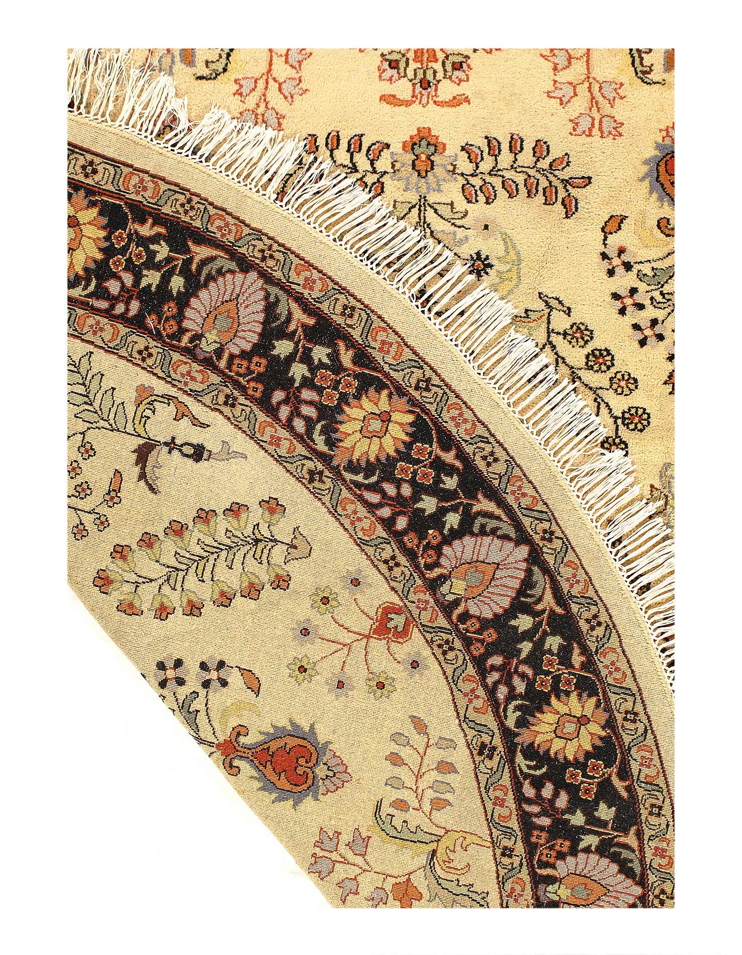 Canvello Fine Hand Knotted Silkroad Kashan design Round Rug - 8' X 8'