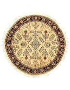8 foot round area rug Canvello Kashan hand knotted beige
