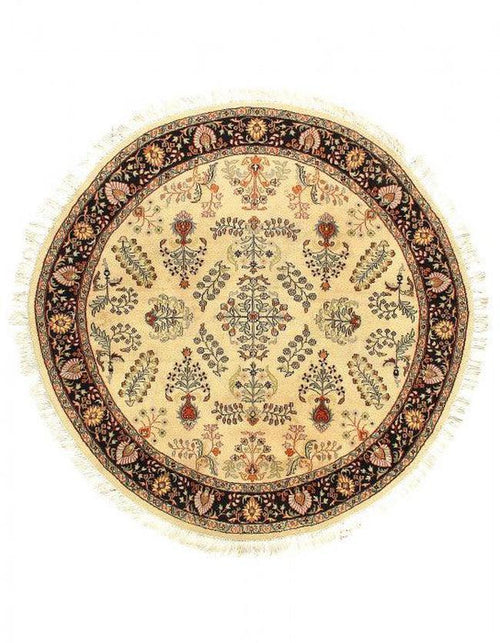 8 foot round area rug Canvello Kashan hand knotted beige