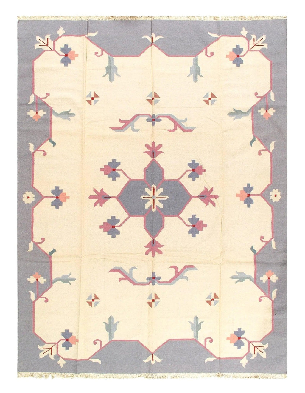 Canvello Ivory Color Hand Woven Rug 9' X 12'