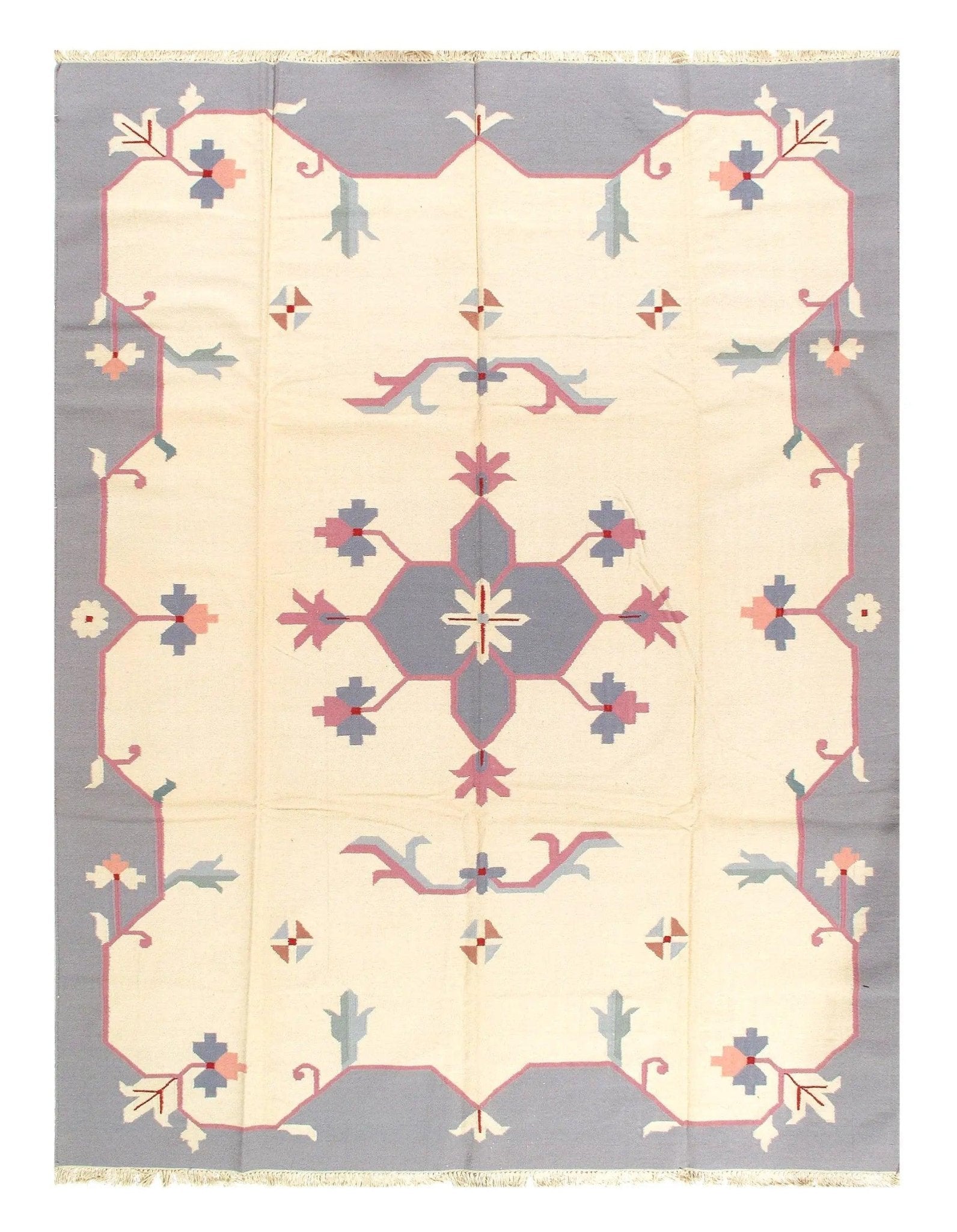 Canvello Ivory Color Hand Woven Rug 9' X 12'