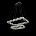 Canvello Rectangle Ring Crystal Pendant Lamp Modern Crystal Chandelier Lighting