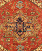 Serapi wool rug Canvello hand knotted 12x12 rust navy patina