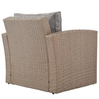 Outdoor Conversation Set 4-Piece Sofa with Beige Cushions