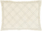 Beige bedding set with diamond woven pattern in linen fabric for elegant bedroom styling.