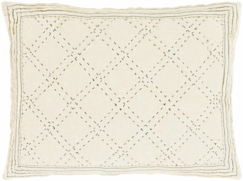 Beige bedding set with diamond woven pattern in linen fabric for elegant bedroom styling.